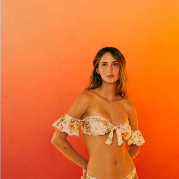 FARM Rio Floral Off-Shoulder Bikini - White and Orange - Picture 8 of 16
